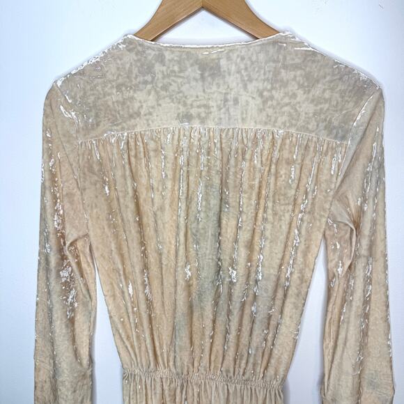 Free People We Are HAH Jump On It Velvet Jumpsuit In Almond Milk Size Small New - Picture 12 of 16